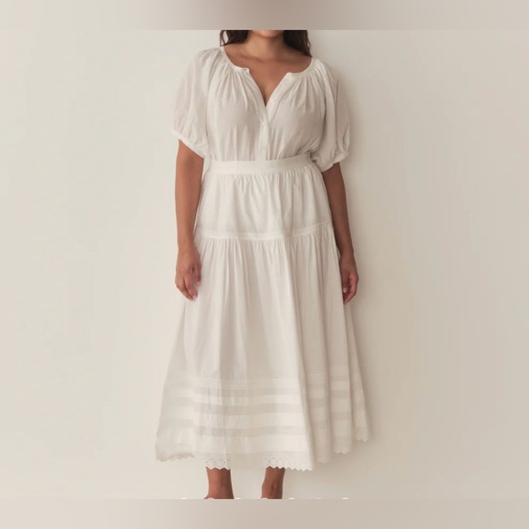 DÔEN Sebastiane Tiered Cotton Maxi Skirt
Size: LARGE - Picture 3 of 6